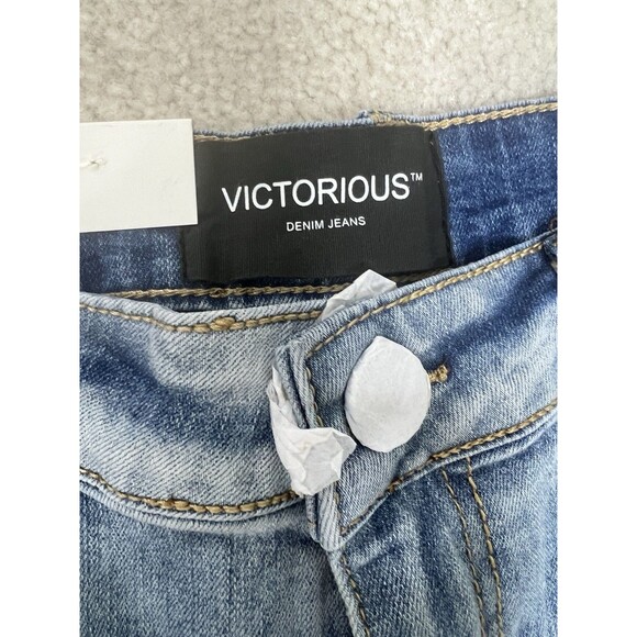 Victorious Men's Denim Shorts Casual Multi Color Bandana Embellished Size 32 New - Picture 3 of 7